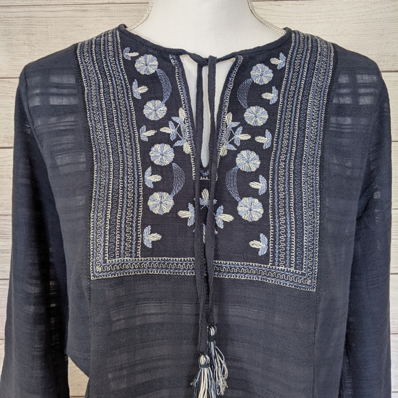 Max Studio blue size med. tunic, peasant, boho top - Picture 6 of 11